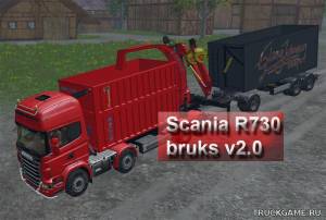 Мод "SCANIA R730 BRUKS V2.0" для Farming Simulator 2015