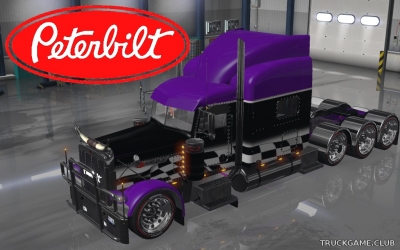 Мод "Peterbilt 389 Purple and Black Checker Skin" для American Truck Simulator