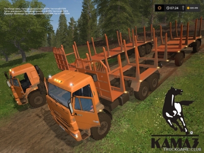Мод "КамАЗ - 43118 и КамАЗ - 44108 Лесовозы v1.0" для Farming Simulator 2017