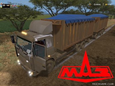Мод "МАЗ-6303 с прицепом v1.2" для Farming Simulator 2017
