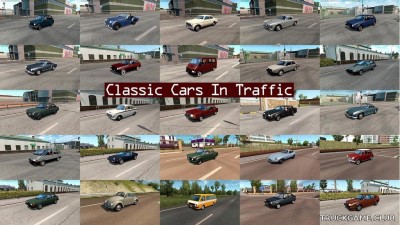 Мод "Classic cars traffic pack by TrafficManiac v4.8.1" для Euro Truck Simulator 2