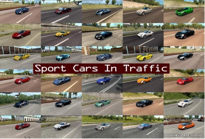 Мод "Sport cars traffic pack by TrafficManiac v6.1" для Euro Truck Simulator 2
