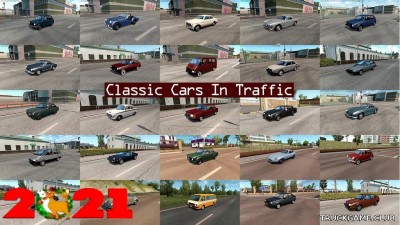 Мод "Classic cars traffic pack by TrafficManiac v6.1" для Euro Truck Simulator 2