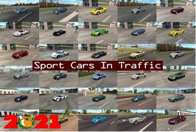 Мод "Sport cars traffic pack by TrafficManiac v7.7" для Euro Truck Simulator 2