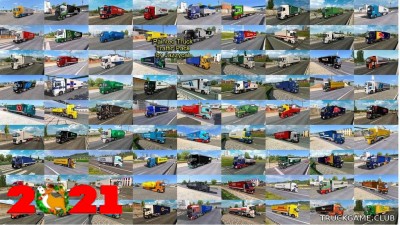Мод "Painted truck traffic pack by Jazzycat v11.9" для Euro Truck Simulator 2
