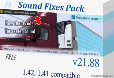 Мод "Sound Fixes Pack v21.88" для Euro Truck Simulator 2