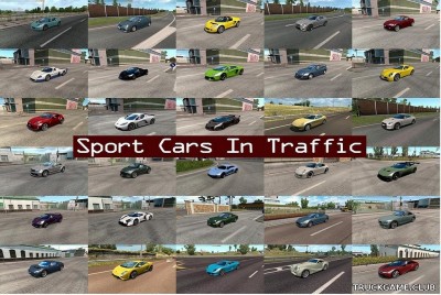 Мод "Sport cars traffic pack by TrafficManiac v9.4.2" для Euro Truck Simulator 2