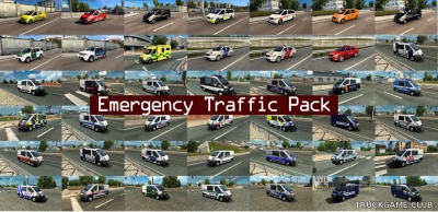 Мод "Emergency traffic pack v1.2.1" для Euro Truck Simulator 2