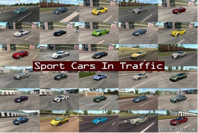 Мод "Sport cars traffic pack by TrafficManiac v10.6" для Euro Truck Simulator 2