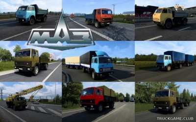 Мод "МАЗ traffic pack v1.2" для Euro Truck Simulator 2