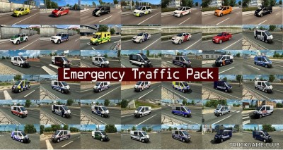 Мод "Emergency traffic pack v1.2.2" для Euro Truck Simulator 2