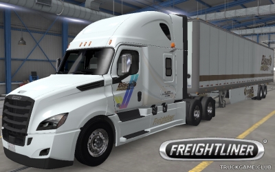 Мод "Freightliner Cascadia & Trailer Bison White Skin" для American Truck Simulator