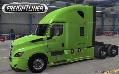 Мод "Freightliner Cascadia Knight Light Green Skin" для American Truck Simulator