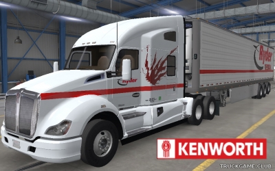 Мод "Kenworth T680 & Trailer Ryder Skin" для American Truck Simulator