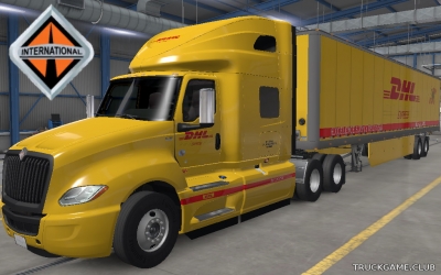 Мод "International LT & Trailer DHL Skin" для American Truck Simulator