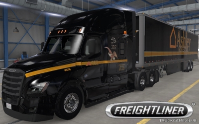 Мод "Freightliner Cascadia & Trailer Ashley Skin" для American Truck Simulator