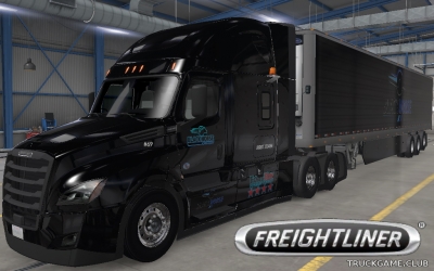 Мод "Freightliner Cascadia & Trailer Black Horse Skin" для American Truck Simulator
