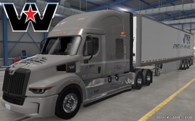 Мод "Western Star 57x & Trailer REM Skin" для American Truck Simulator