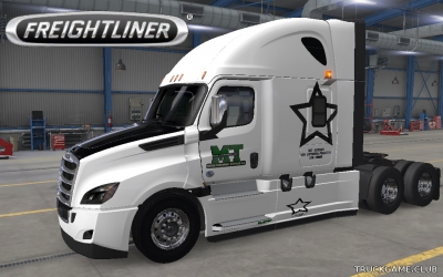 Мод "Freightliner Cascadia White And Black Skin" для American Truck Simulator