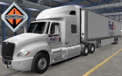 Мод "International LT & Trailer Fedex Skin" для American Truck Simulator