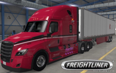 Мод "Freightliner Cascadia & Trailer Knight Skin" для American Truck Simulator