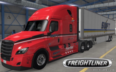 Мод "Freightliner Cascadia & Trailer Swift Skin" для American Truck Simulator