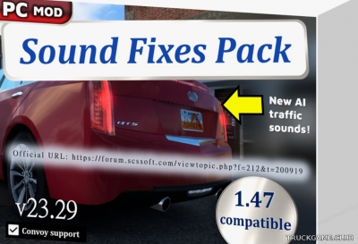 Мод "Sound Fixes Pack v23.29" для American Truck Simulator