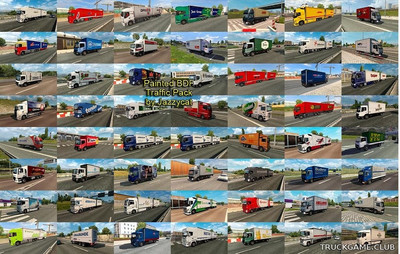 Мод "Painted bdf traffic pack by Jazzycat v14.3" для Euro Truck Simulator 2