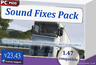 Мод "Sound Fixes Pack v23.43" для Euro Truck Simulator 2
