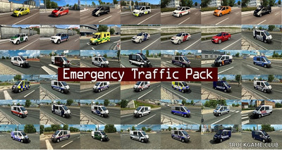 Мод "Emergency traffic pack v1.2.6" для Euro Truck Simulator 2