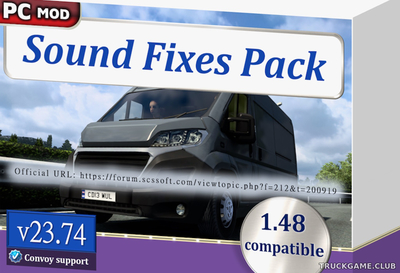 Мод "Sound Fixes Pack v23.74" для Euro Truck Simulator 2