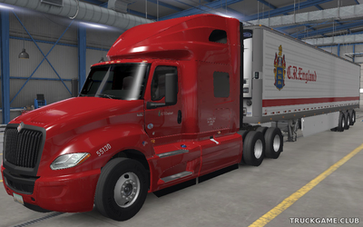 Мод "International LT & Trailer C.R.England Skin" для American Truck Simulator