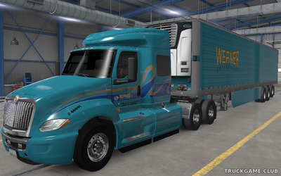 Мод "International LT & Trailer Werner Skin v2.0" для American Truck Simulator