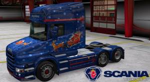 Мод "Scania T Topline Christmas Skin" для Euro Truck Simulator 2