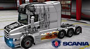 Мод "Scania T Longline Sons of Anarchy Skin" для Euro Truck Simulator 2