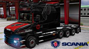 Мод "Scania T Longline Beats Studio Skin" для Euro Truck Simulator 2