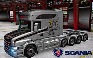 Мод "Scania T Longline Vabis V8 Metallic Skin" для Euro Truck Simulator 2