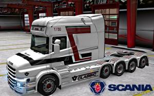 Мод "Scania T Longline Stripe Skin" для Euro Truck Simulator 2