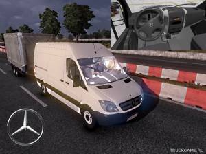 Мод "Mercedes Sprinter 311 CDi & Trailer v2.5" для Euro Truck Simulator 2