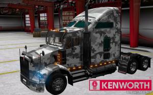 Мод "Kenworth T800 Winter Army Skin" для Euro Truck Simulator 2