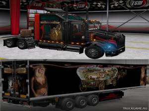 Мод "Kenworth T800 Cowboy Skin & Trailer" для Euro Truck Simulator 2