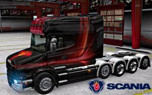 Мод "Scania T Longline Red Eagle Skin" для Euro Truck Simulator 2
