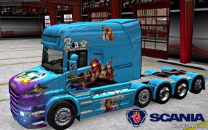 Мод "Scania T Longline Disney Skin" для Euro Truck Simulator 2