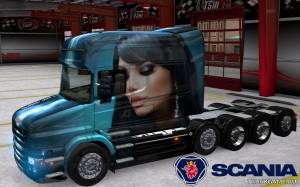 Мод "Scania T Longline Beautiful Girl Skin" для Euro Truck Simulator 2