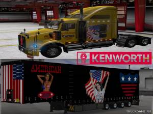 Мод "Kenworth T800 USA Metallic Skin & Trailer" для Euro Truck Simulator 2