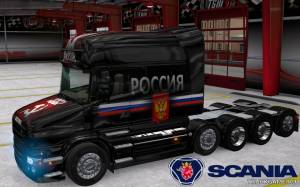 Мод "Scania T Longline Russia Skin" для Euro Truck Simulator 2