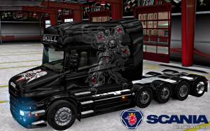 Мод "Scania T Longline Skull Skin" для Euro Truck Simulator 2