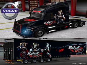 Мод "Volvo VNL 670 Harley Quinn Skin & Trailer" для Euro Truck Simulator 2