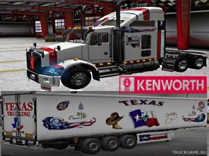 Мод "Kenworth T800 Texas Pride Skin & Trailer" для Euro Truck Simulator 2