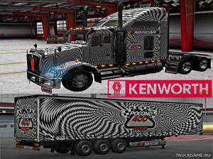 Мод "Kenworth T800 Nascar Skin & Trailer" для Euro Truck Simulator 2